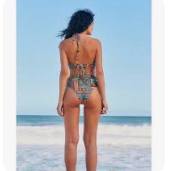 Tropical Bold Halter Neck One Piece Swim Suit - Picture 2 of 7